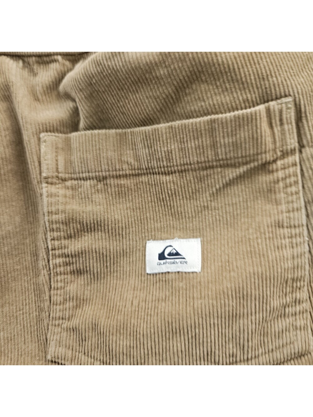 QUIKSILVER Corduroy Shorts Small (Fits 31-34x6) Drawstring Beach Surfer Brown - Picture 6 of 13
